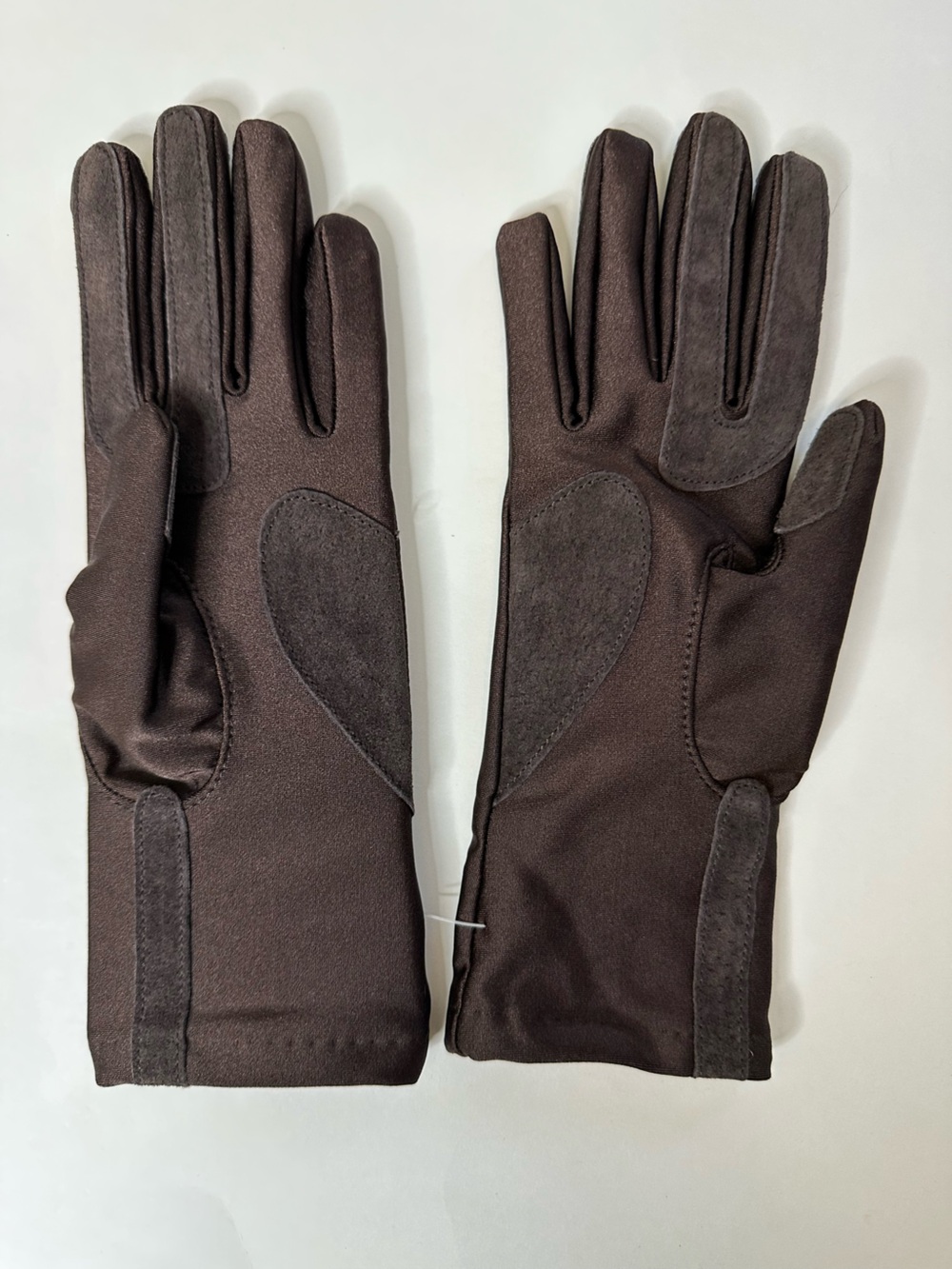 Brown Women's Gloves with Suede Accents